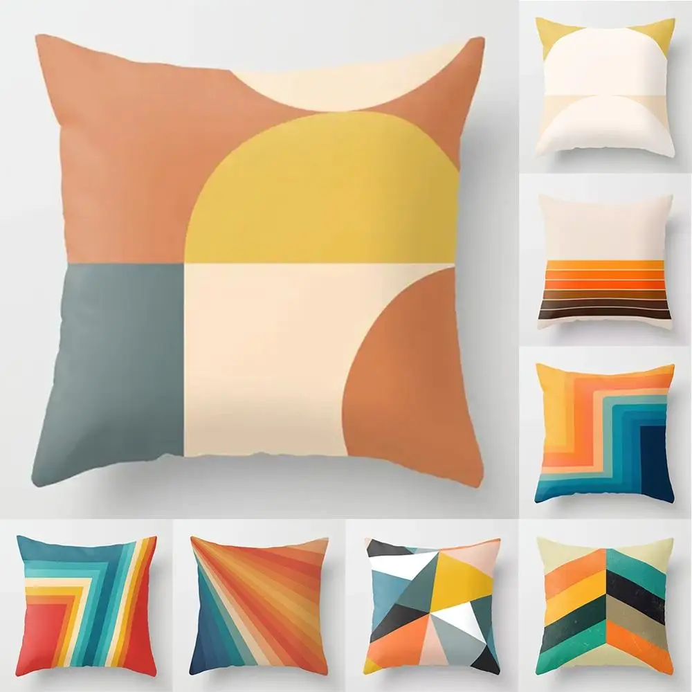 

45*45 cm Fashion Peachskin Pillow Case Bedroom Living Room Sofa Car Soft Cushion Cover Square Home Decorative Pillowcase