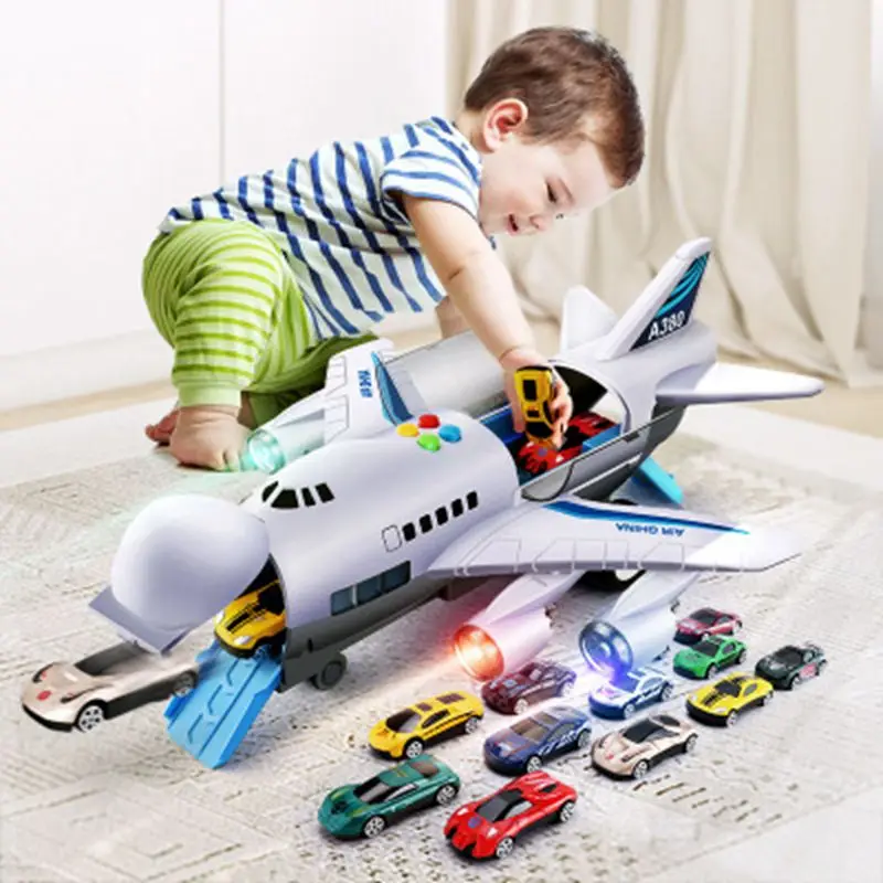 

Simulation Track Inertia Airplane Music Stroy With Lighting Plane Passenger Plane Toy Diecasts Car Boy Educational Toy Kids Gift