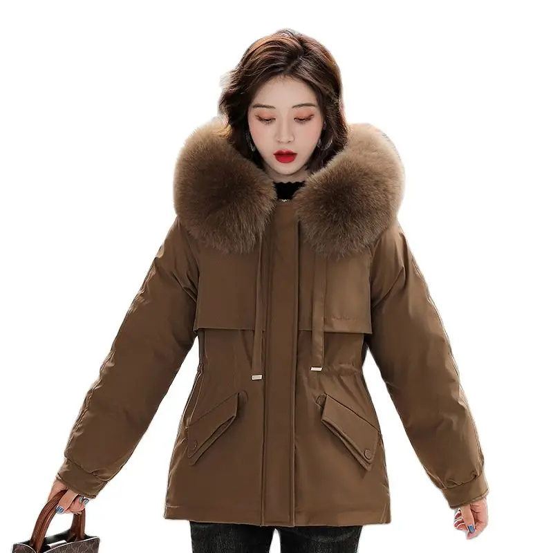 Зимние женские пальто 2022 новая женская куртка средней длины с большим меховым