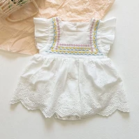 summer baby girl sleeveless embroider rompers newborn new 2021 kids infant baby girl clothes jumpsuits