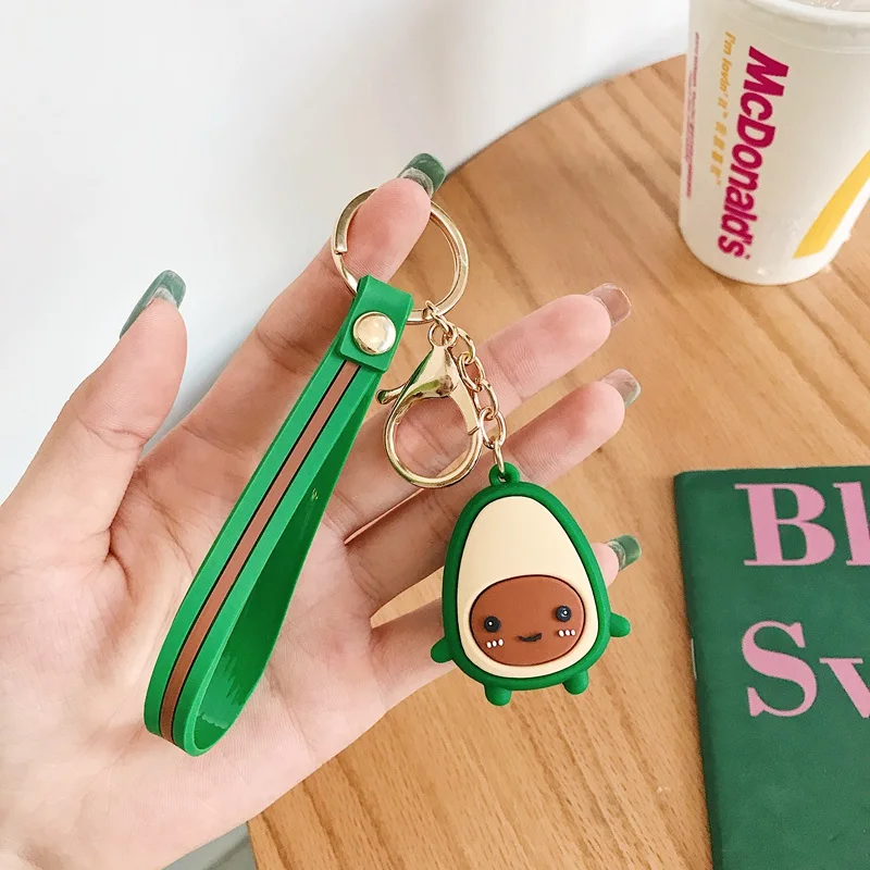 Cartoon Travel Luggage Milk Tea Decor Pendant Toy Lanyard For iPhone Airpods Protective case Key Chains Girl Bag Hang Car Key - Color: 12