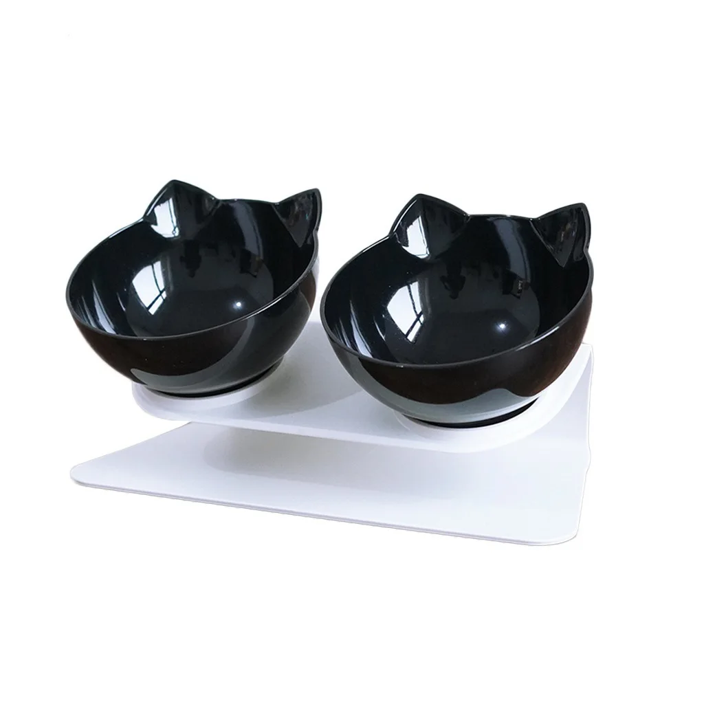 

2Pcs/Set Non-Slip Double Cat Bowl Dog Bowl With Stand Pet Feeding Cats Water Bowl Food Pet Bowls Dogs Feeder Product Supplies