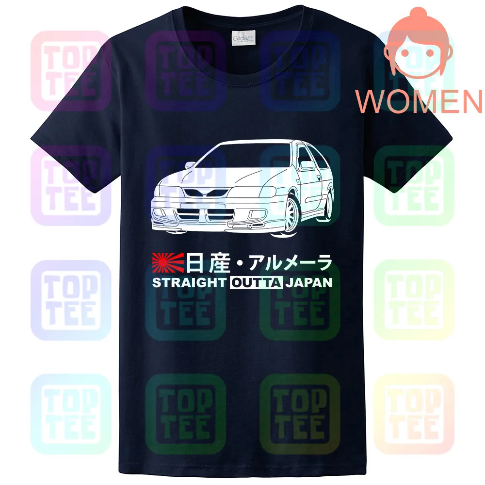 Women Navy GT-shirt Nissan Almera 2,0 GTi N15 '98-'00 футболка - Цвет: Women Navy