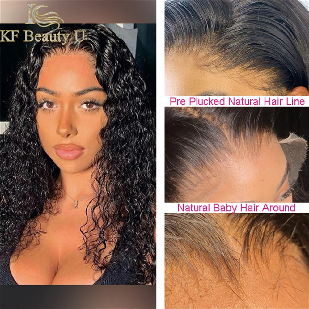 

Water Wave Full Lace Wig Brazilian Human Hair Wig Glueless Pre Plucked Hair With Baby Hair Natural Hairline for Women