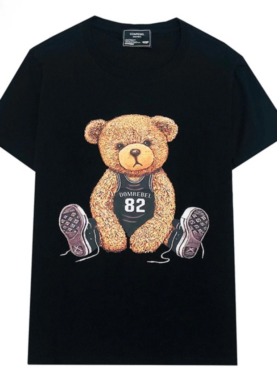 

2021 New Fashion Men Women T-shirt Casual and Comfortable Cute Bear Pattern Cartoon T Shirt Mens Clothing T Shirts Graphic Tees