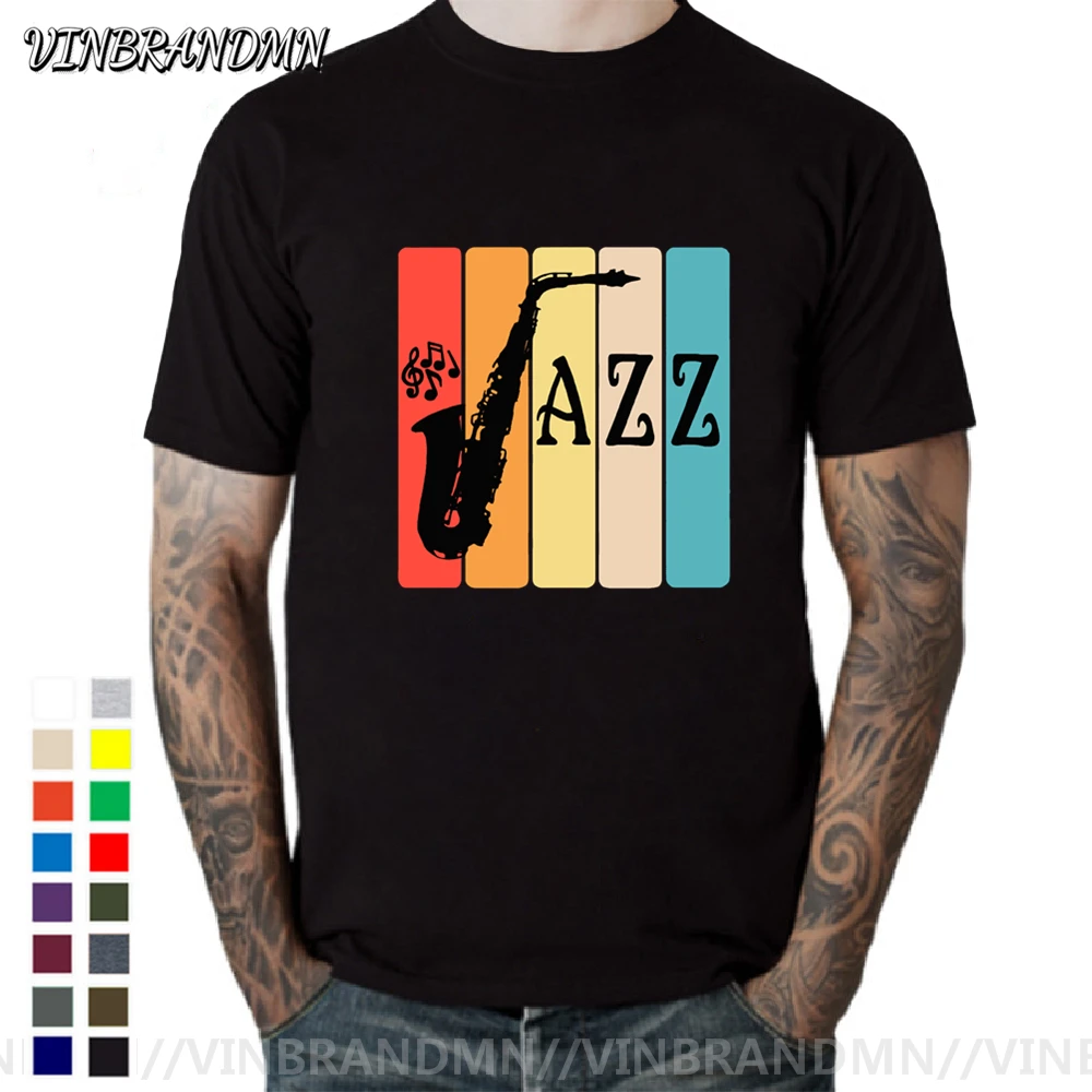 

Vintage American Jazz Saxophonist Composer Sax Music T-Shirt Retro Style Jazz Tshirt Letters print Cotton Graphic Cotton T Shirt