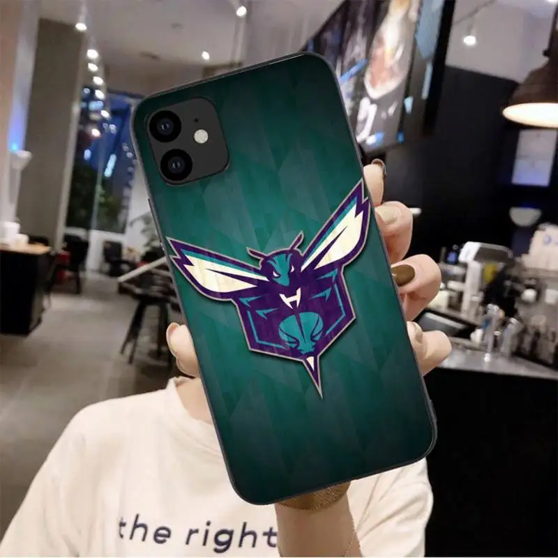

LJHYDFCNB Hornets Black Soft Phone Case For Iphone 6 6s 7 8 Plus XR X XS 11 12 Pro Mini Max