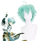 Genshin Impact Косплей чонгюн 30 см ледяной синий парик косплей унисекс аниме косплей парики термостойкие синтетические парики Хэллоуин