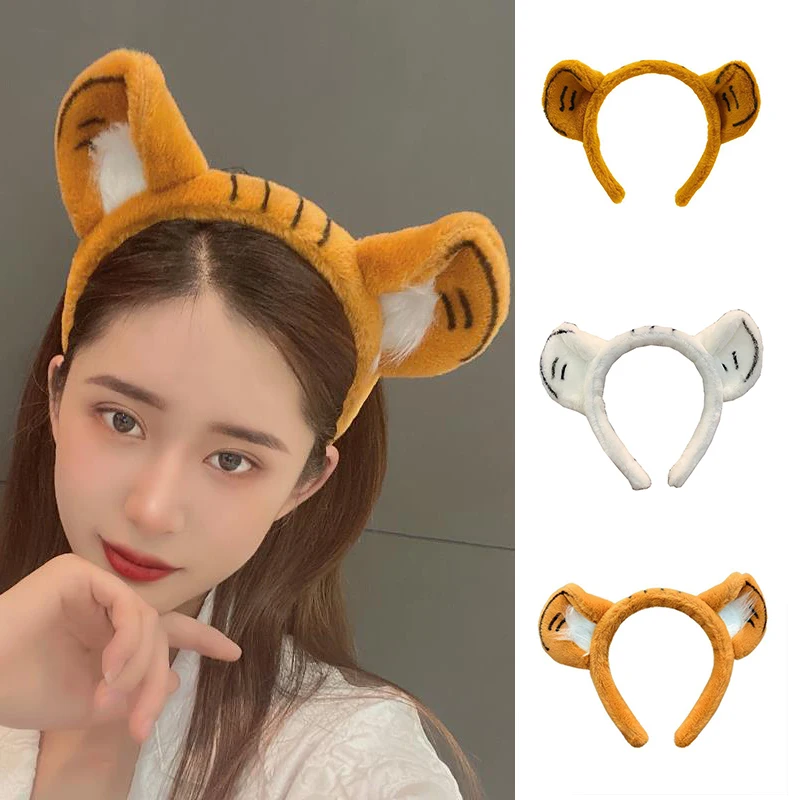 

Soft Fluffy Hair Hoop Cartoon Cute Creative Animal Pattern Tiger Ears Hairband Fashion Cosplay Soft Hairband Hair Accessories