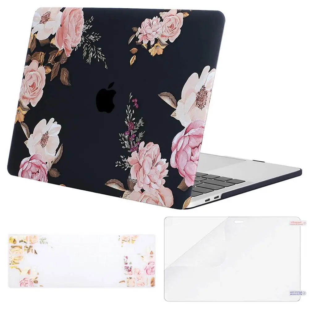 Твердый чехол MOSISO для ноутбука Macbook Pro 13 Touch Bar A1706 A1708 A1989 Mac Air 13 дюймов чехол для ноутбука - Цвет: H051 Peony