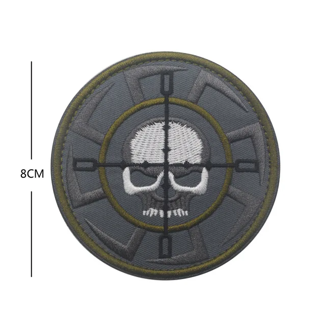 skull 8cm(3 inch) Ворон символ Одина Unicursal Valknut Valhalla тактические Викинги боевой патч Blackbird Sun эмблема военный значок аппликация патч - Цвет: skull 8cm(3 inch)