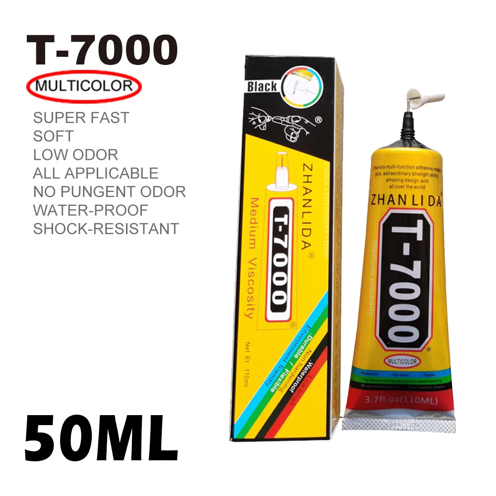 50 мл T7000 клей многоцелевой супер черный жидкий эпоксидный для поделок стеклянный