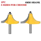 1 шт. Концевая фреза 8 мм хвостовик Уголок Круглый над окантовкой быстроходный деревообрабатывающий фрезерный станок бит большой 2 флейты угловой круглые коробки бухточки бит фреза по дереву для соединения шип-паз с резьбовой головкой, режущий инструмент