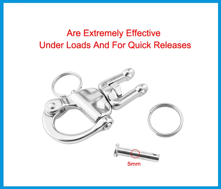 

2PCS 316 Stainless Steel Swivel Shackle Quick Release Boat Anchor Chain Eye Shackle Swivel Snap Hook for Marine Architectura