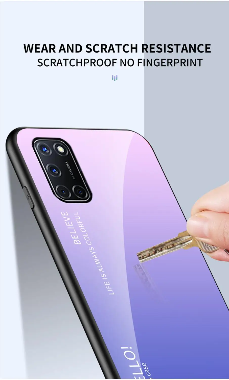 Чехол OUDINI для Oppo A52 стеклянный чехол с градиентом | Мобильные телефоны и