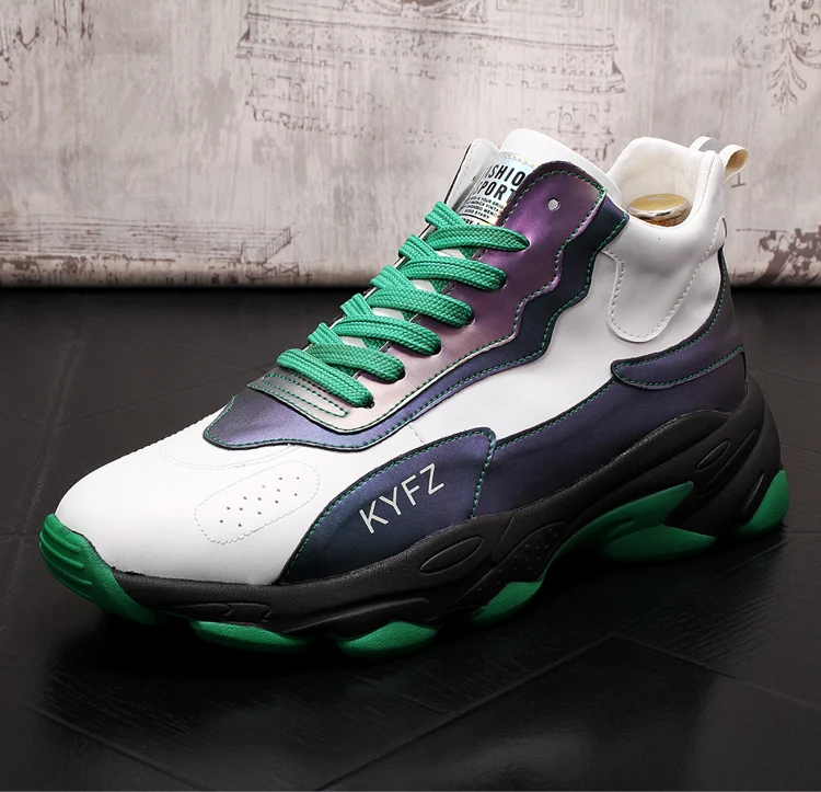 High quality Fashion sneakers for men Spring Trending Leather Casual shoes Youth Clunky Sneakers Male Hip Hop Shoes Ankle Boots | Обувь