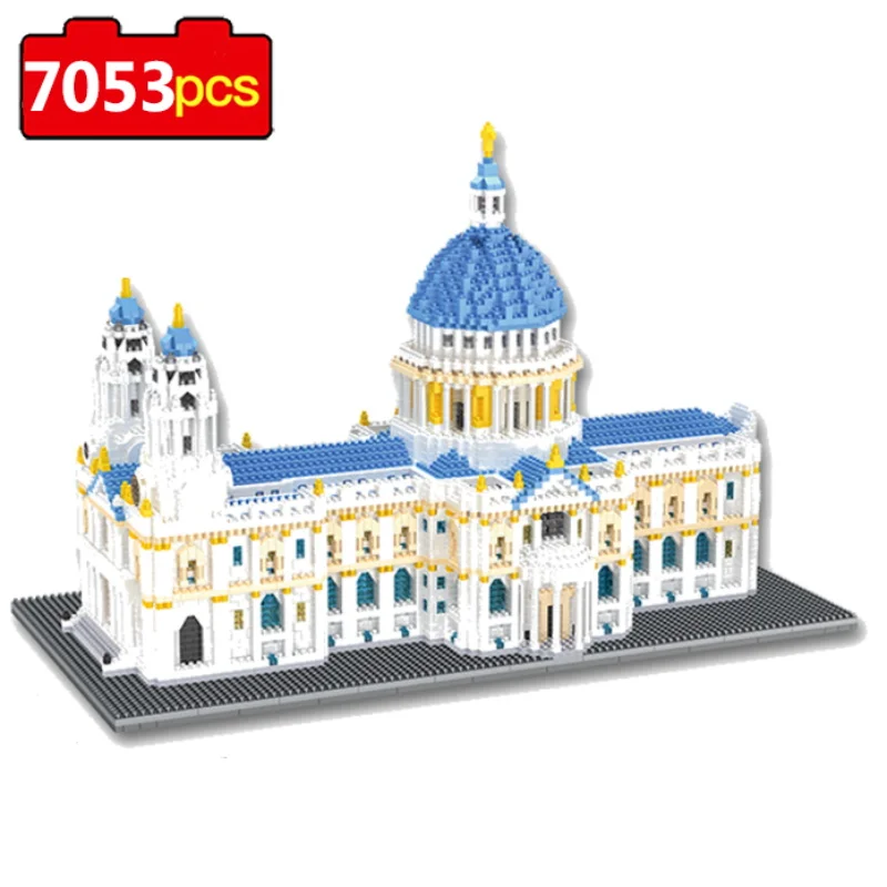 

7053Pcs City Series Mini World Architecture St Paul's Cathedral Block Set 3D London Church Building Brick Toy For Children Gift