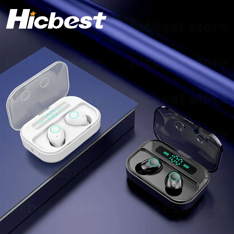 

Беспроводные наушники TWS с сенсорным управлением, наушники с микрофоном и светодиодной подсветкой, 5,0 настоящие Беспроводные стереонаушник...