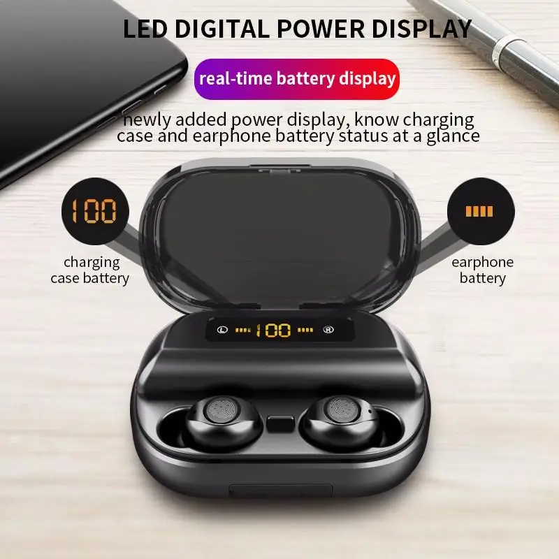 TWS V12 Bluetooth наушники светодиодный наушники сенсорные беспроводные наушники Игровые 9D стерео Бас Звук 2400 мАч power Bank VS V10 V11
