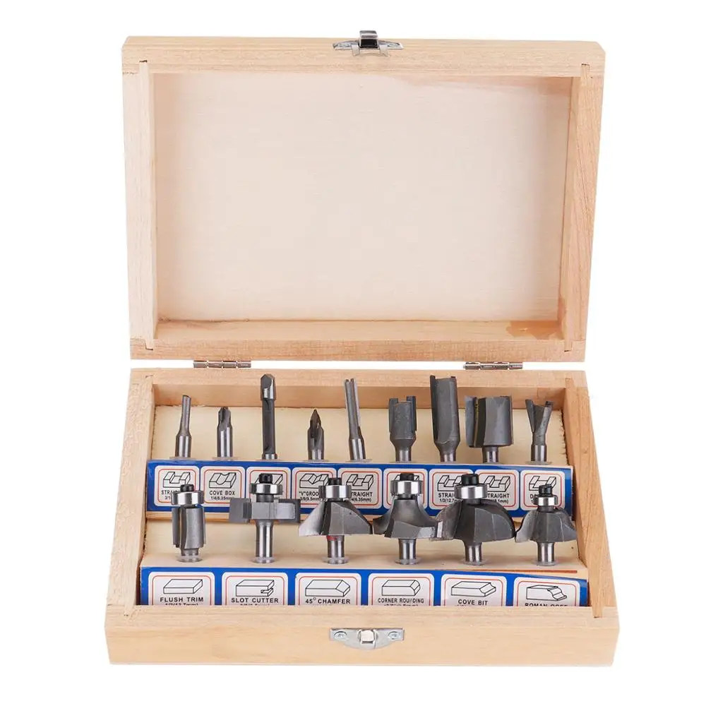 15pcs Router Bit Drillpro 750/800 Вт Электрический триммер для деревообработки 220 В/110 В 30000 об/мин долбежный обрезной станок фрезерный станок гравировка+ 15 шт. фрезы - Цвет: 15pcs Router Bit