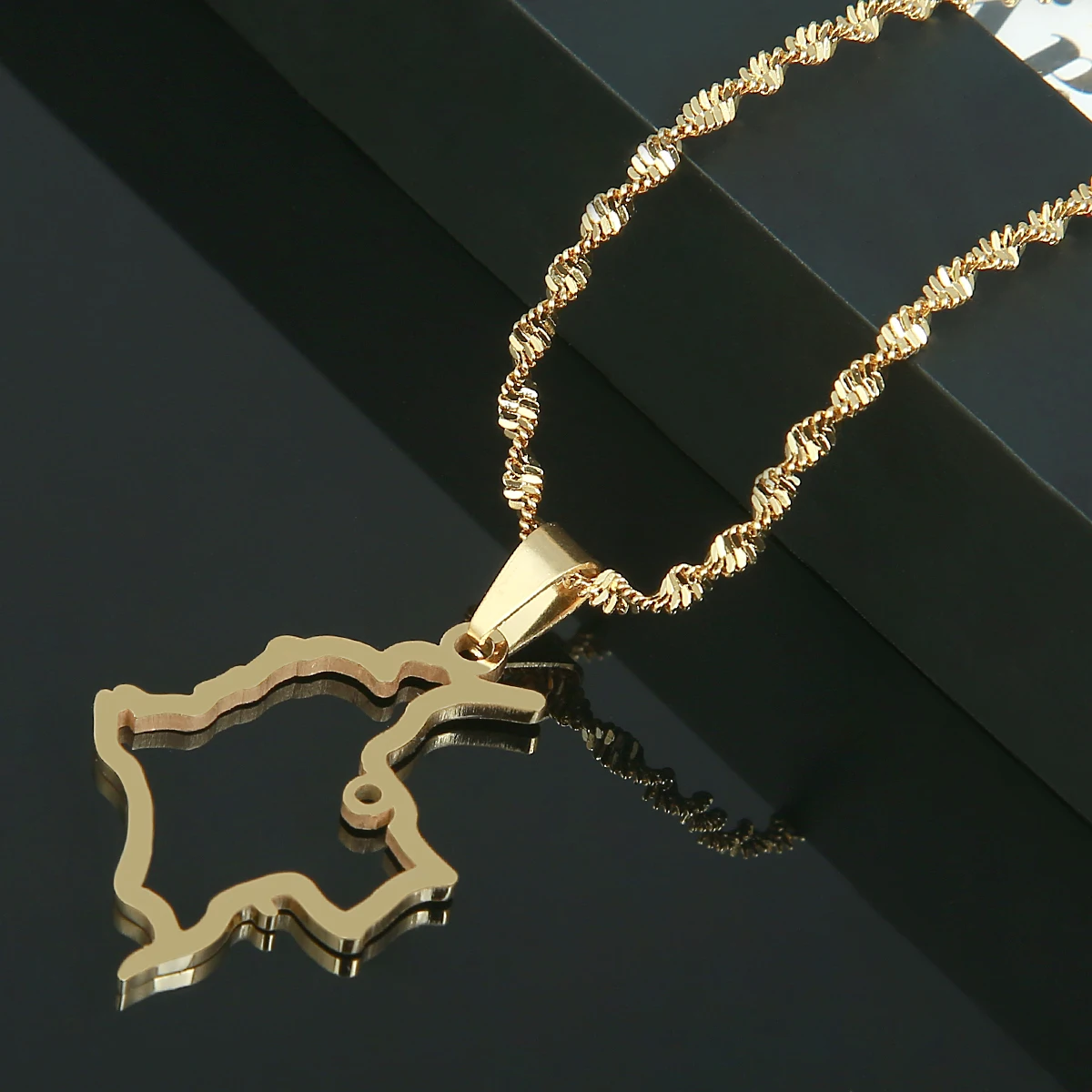 Ожерелье с подвеской в виде карты Колумбии из нержавеющей стали ювелирные