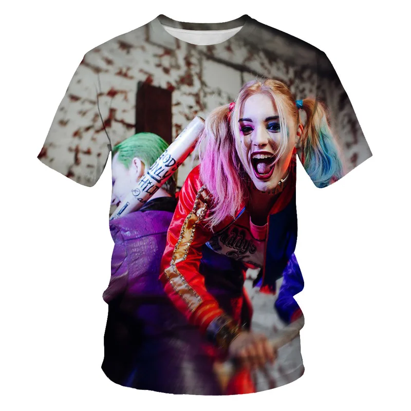 

Clown girl movie characters men and women T-shirt summer streetwear oversized T-shirt personality O-neck short-sleeved couples