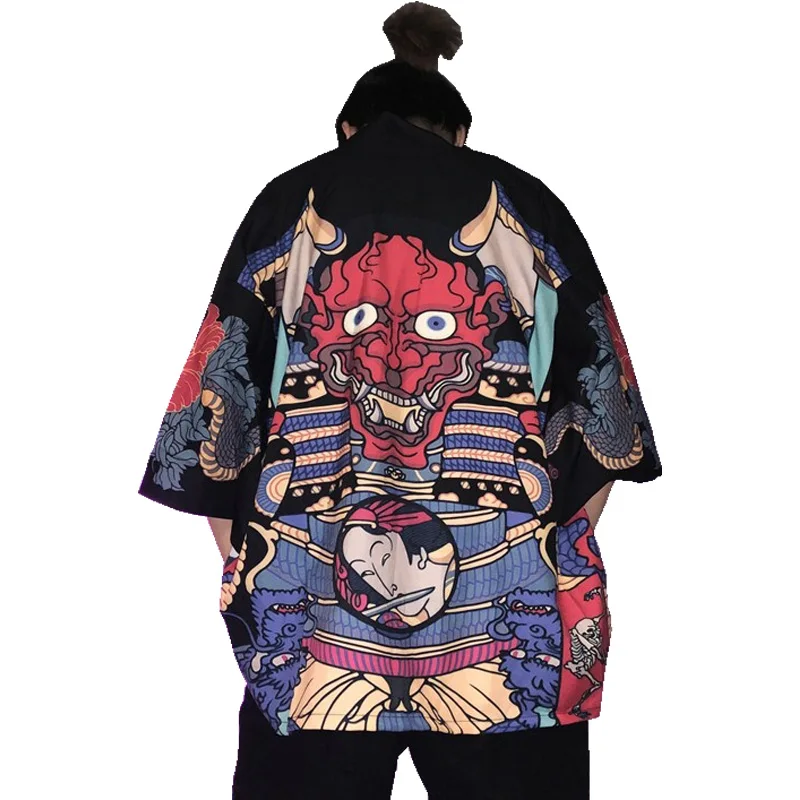 

Kimono Man Japanese Kimono Cardigan Yukata Male Kimono Jacket Men Japan Harajuku Streetwear Samurai Clothes Yukata Haori Obi