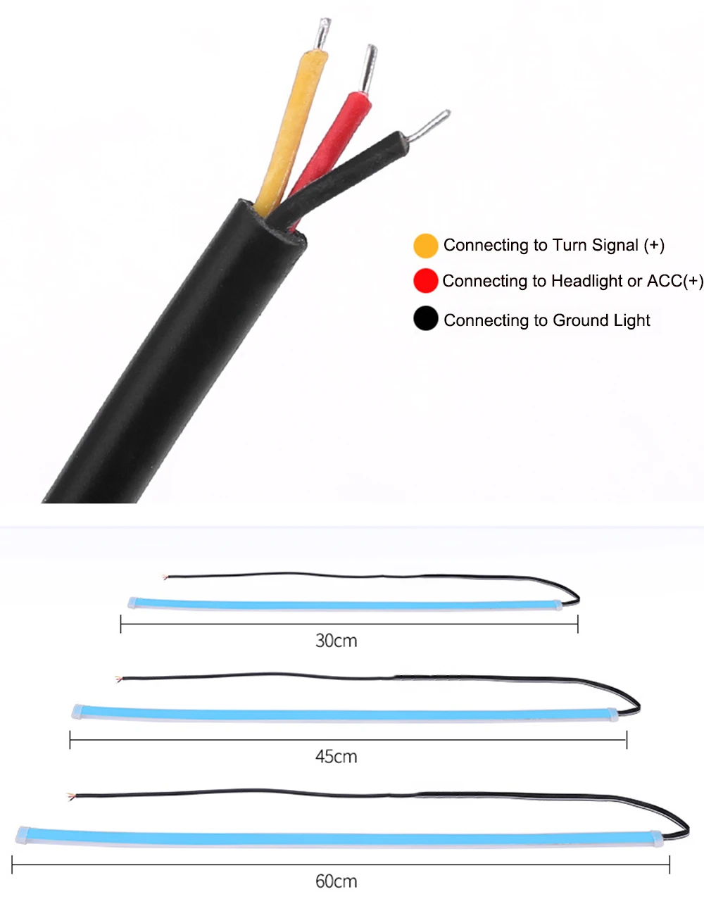 1 пара очень тонком каблуке авто DRL светодиодный Габаритные огни белый переднего
