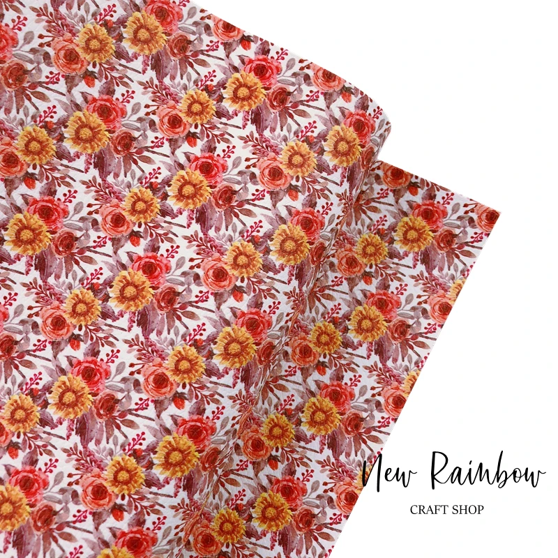 Подсолнухи и розы радужные 30 х2 2 см/A4 сделай сам из искусственной кожи с фетровой