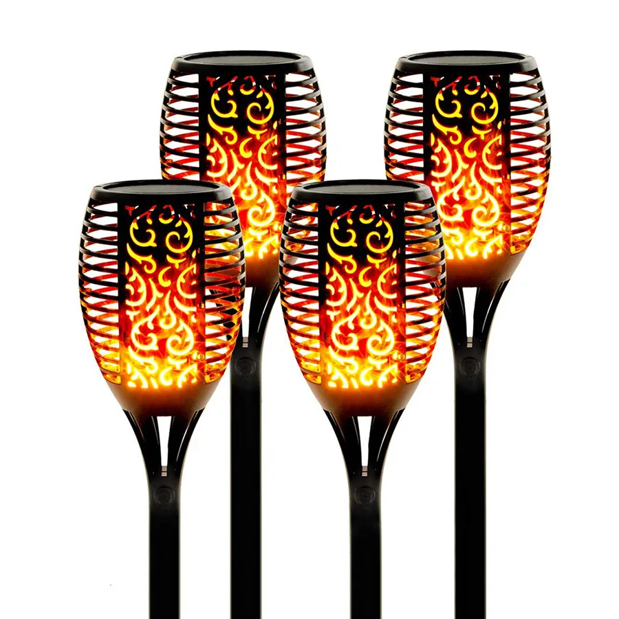 

33/72/96 LED Waterproof Flickering Flames Tiki Torch Lights Outdoor Solar LED Spotlights Solar Pathway Security Torch Light