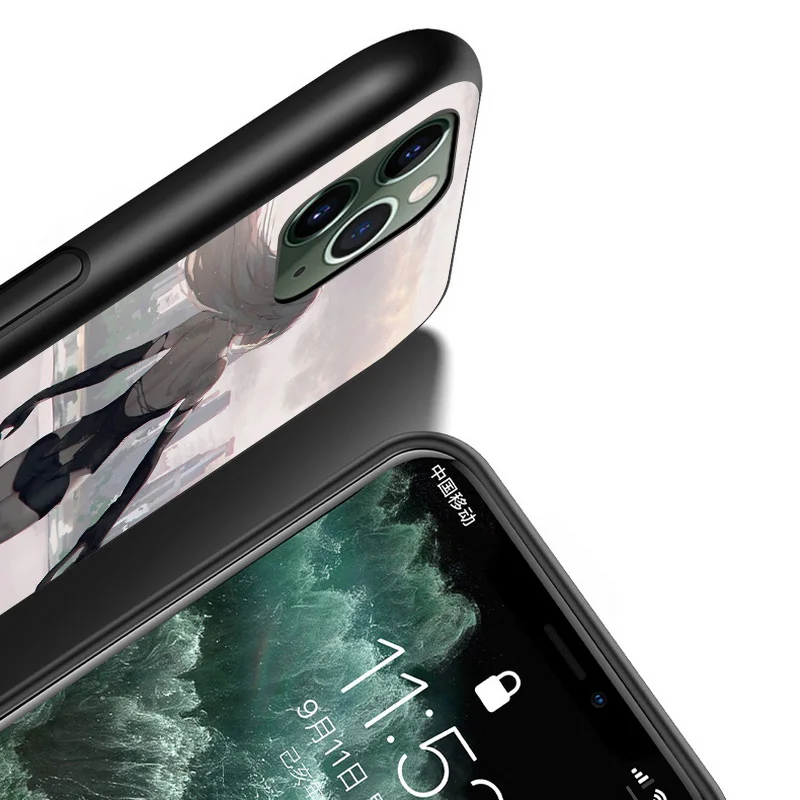 

Nier Automata Anime For iPhone 12 11 XS Pro Max Mini XR X 8 7 6 6S Plus 5 SE 2020 Black Cover Phone Case