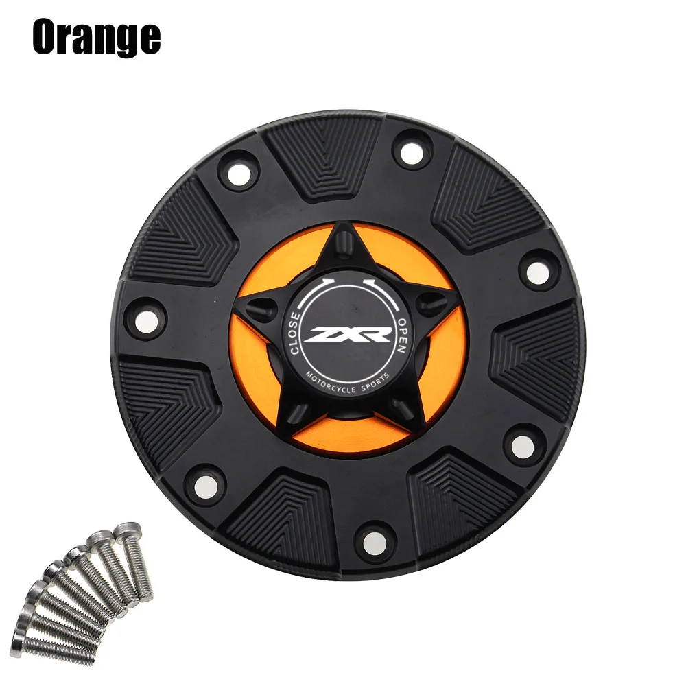Orange ZXR газовый топливный бак крышка для Kawasaki ZXR400 ZXR750 1991-1999 аксессуары для мотоциклов CNC алюминиевая масляная крышка мотоцикла - Цвет: Orange