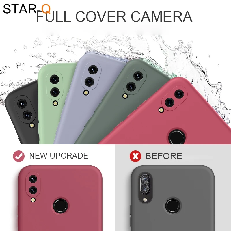 new liquid silicone phone case for huawei honor 10 lite 8x p20 lite nova 3 3i p smart plus z pro 2019 original soft back cover free global shipping