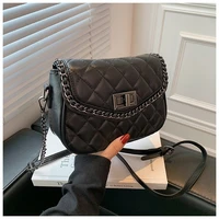 2021 autumn new fashion ladies chain rhombus small square bag luxury leather leisure all match one shoulder messenger female bag
