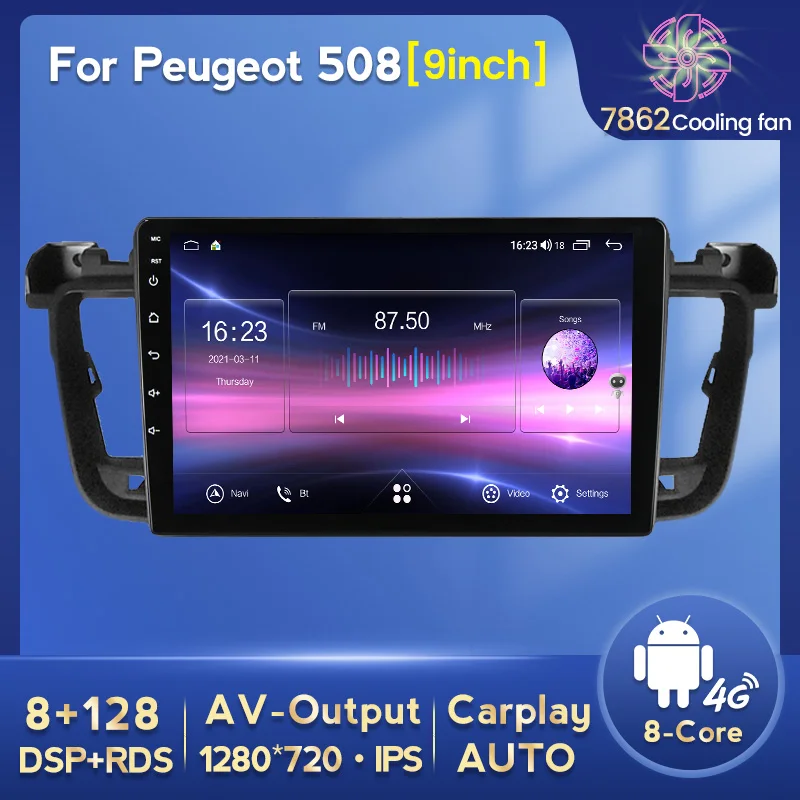 

Mekede Android11 Car Multimedia Player GPS for Peugeot 508 2011 2012 2013-2018 Octa Core 4G LTE DSP Carplay 4G WIFI 8+128GB