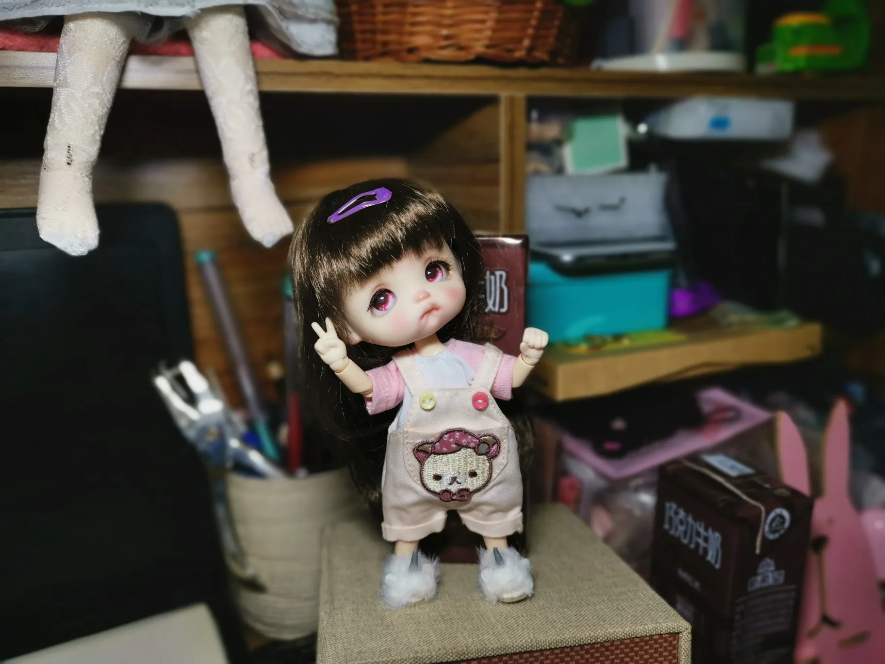 M0064 детская игрушка ручной работы 1/12 ob11 кукла blyth BJD/SD кукла аксессуары GSC милые меховые кроссовки белый розовый черный 1 пара