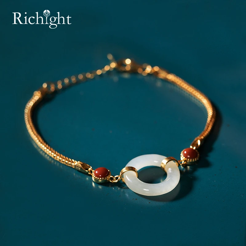 Китайский стиль простой дизайн нефритовые петлевые браслеты классический