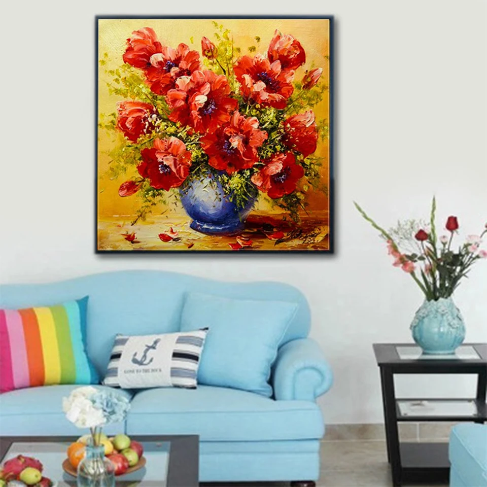 Алмазная 5D картина цветные цветы полноразмерная/круглая вышивка мозаика