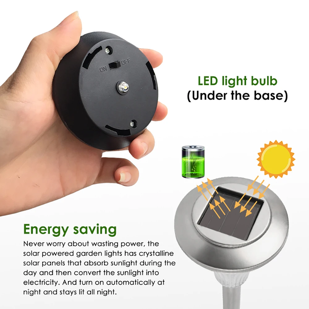 12 шт./лот садовые лужайки солнечные Ландшафтные лампы IP65 водонепроницаемый