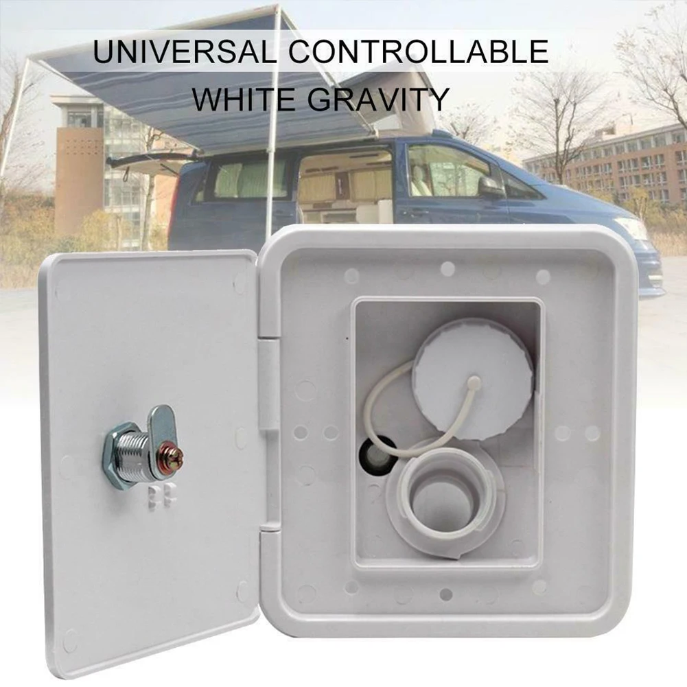 Gravity Inlet Threaded Accessories Square With Keys Screws Hatch Cover Water Intake Lockable RV Trailer Caravan Plastic Parts | Автомобили