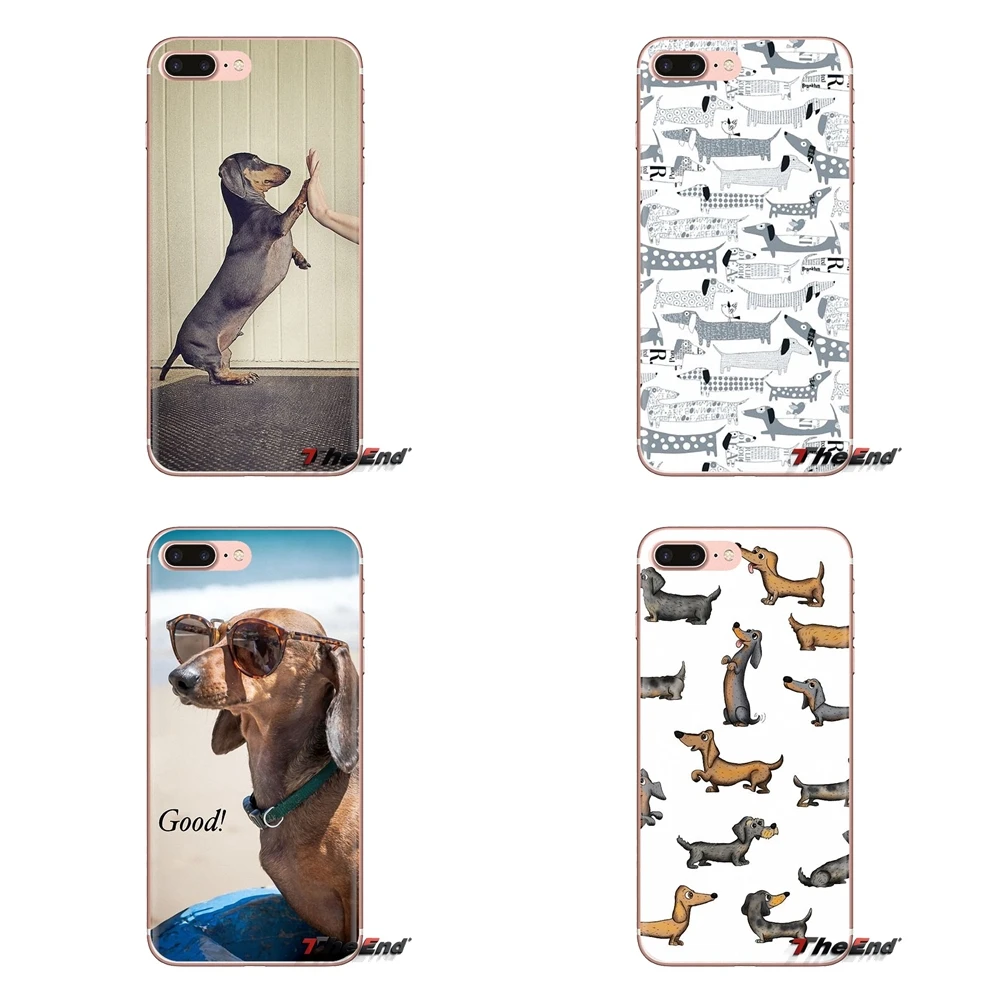 Прозрачный чехол из ТПУ с изображением таксы и щенков для Samsung Galaxy J1 J2 J3 J4 J5 J6 J7 J8 Plus