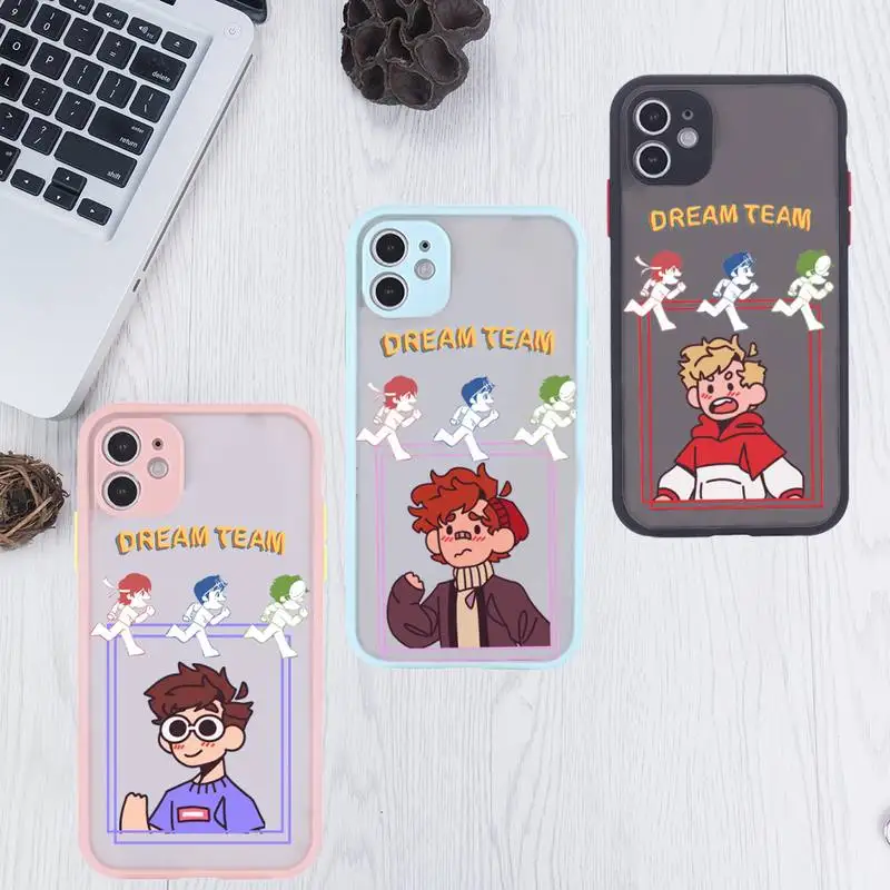 

dream smp japanese anime Phone Case For iPhone 12 11 Mini Pro XR XS Max 7 8 Plus X Matte transparent Pink Back Cover