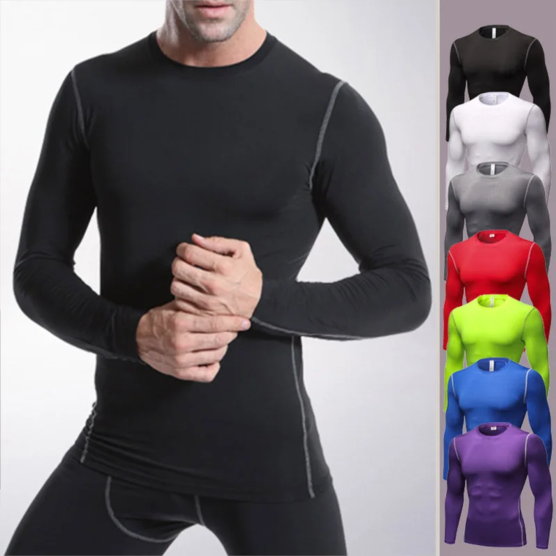 

New Mens Sports Fitness Running Long Sleeves Sweat-absorption Quick-drying T-shirt XD88
