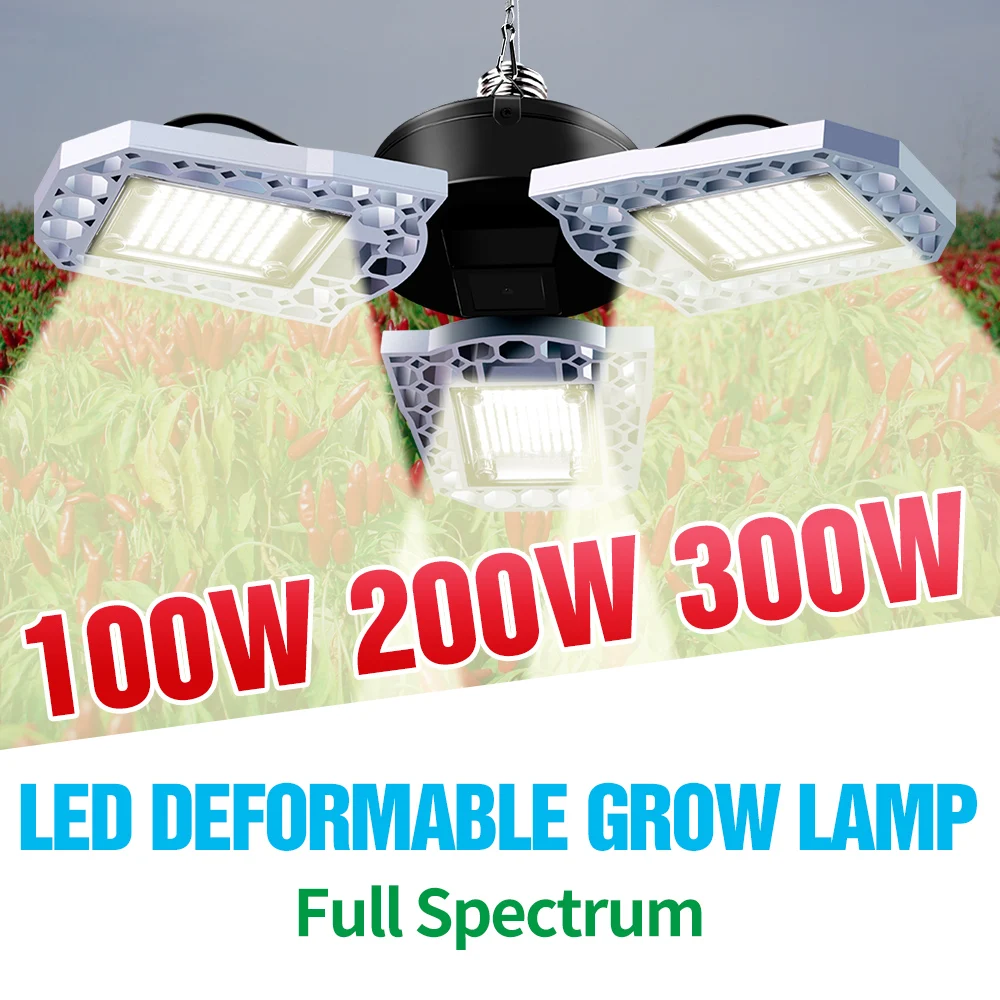

E27 Plant Grow LED Light Full Spectrum Sunlike Phyto Lamp 100W 200W 300W Growth Lamp Indoor 110V Hydroponic Light LED Bulb 220V