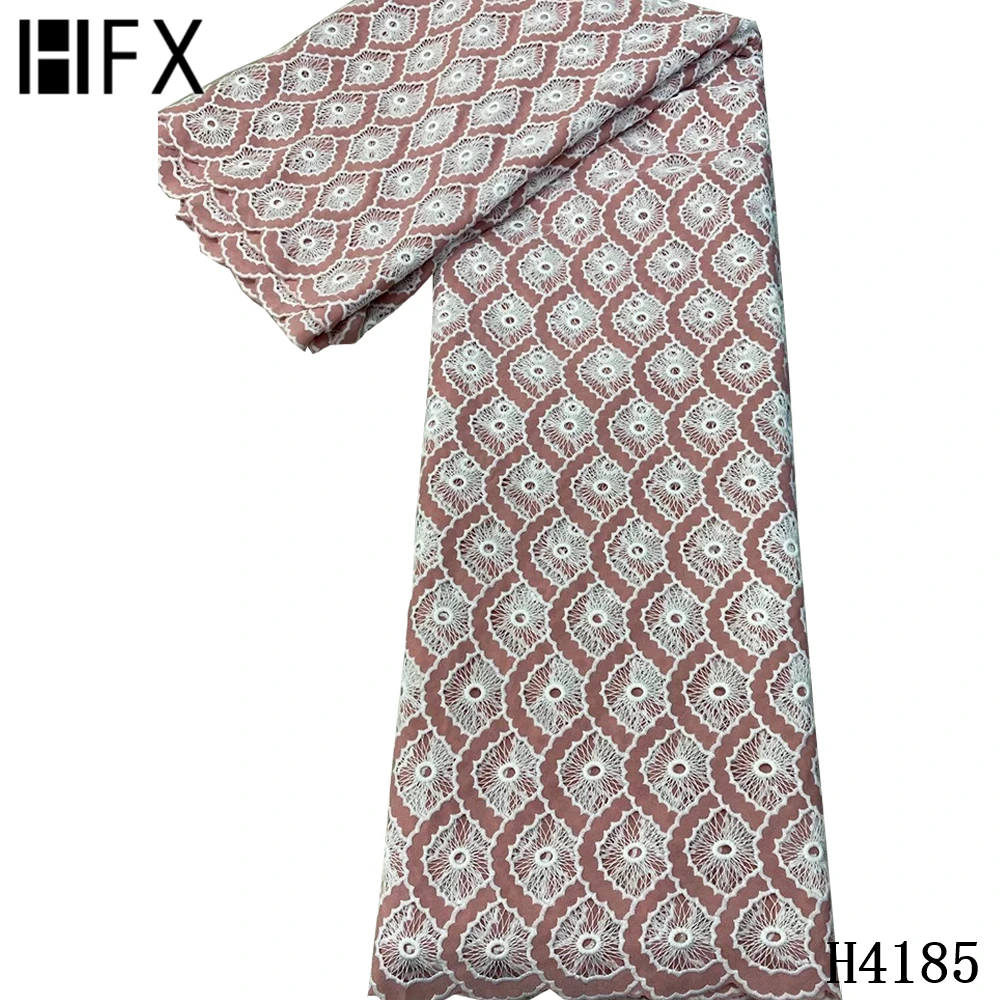 

HFX African Lace Fabric 2021 High Quality French Guipure Lace Water Soluble Cord Lace Fabric For Wedding Dress 5 Yards F4185