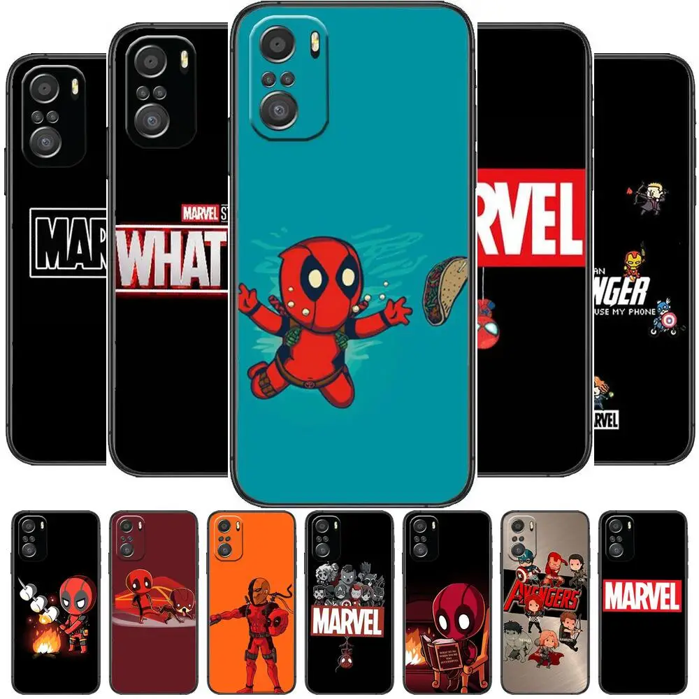 

Deadpool Marvel Spider-Man Phone Case For xiaomi redmi 11 Lite pro Ultra 10 9 8 MIX 4 FOLD 10T Black Cover Silicone Back Prett