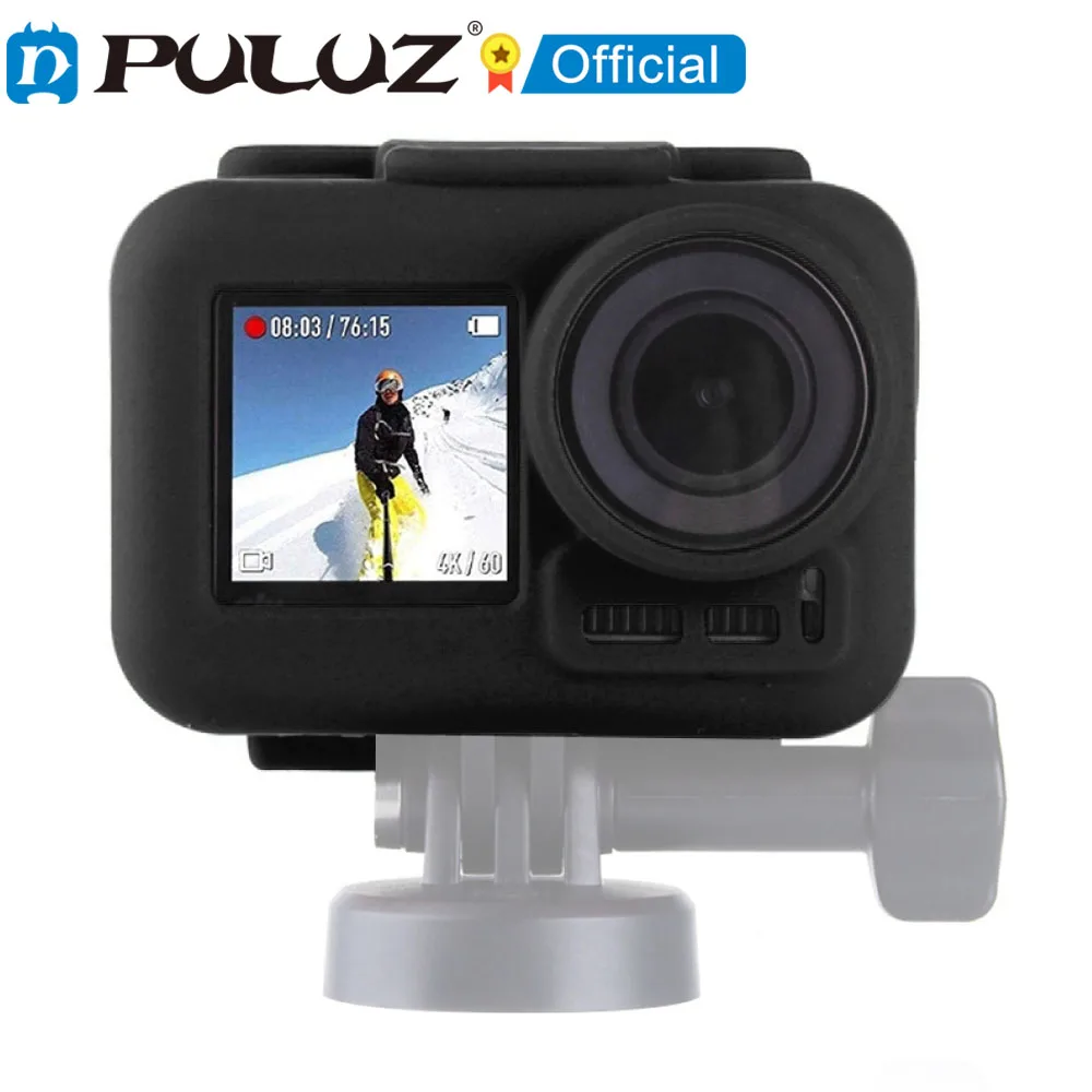 

PULUZ-funda protectora de silicona blanda para DJI Osmo Action, con Marco, accesorios para cmara deportiva