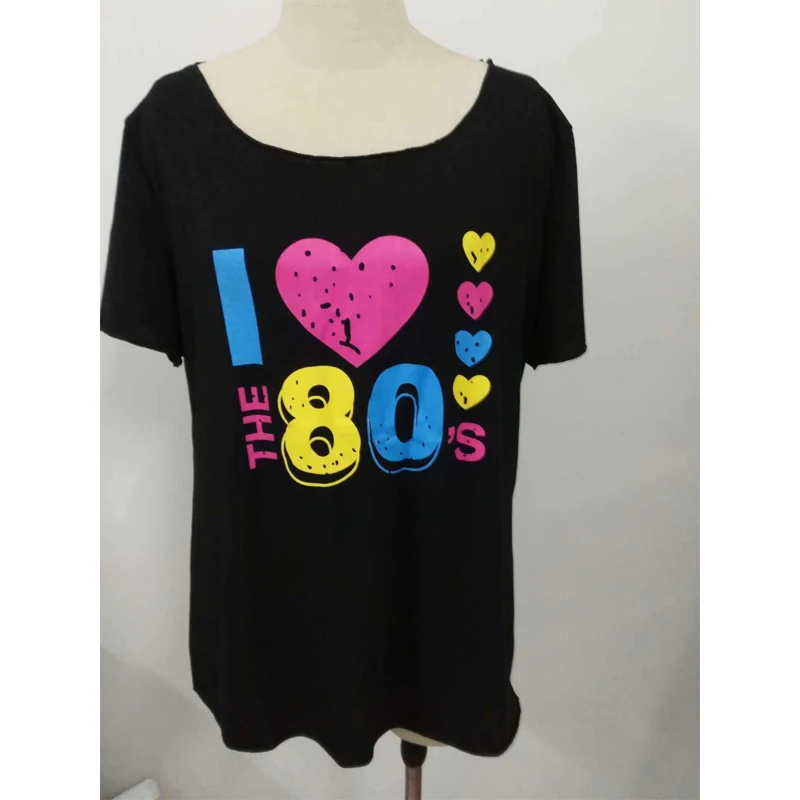 S 2XL большие размеры женские топы с открытыми плечами диско 80 s костюмы