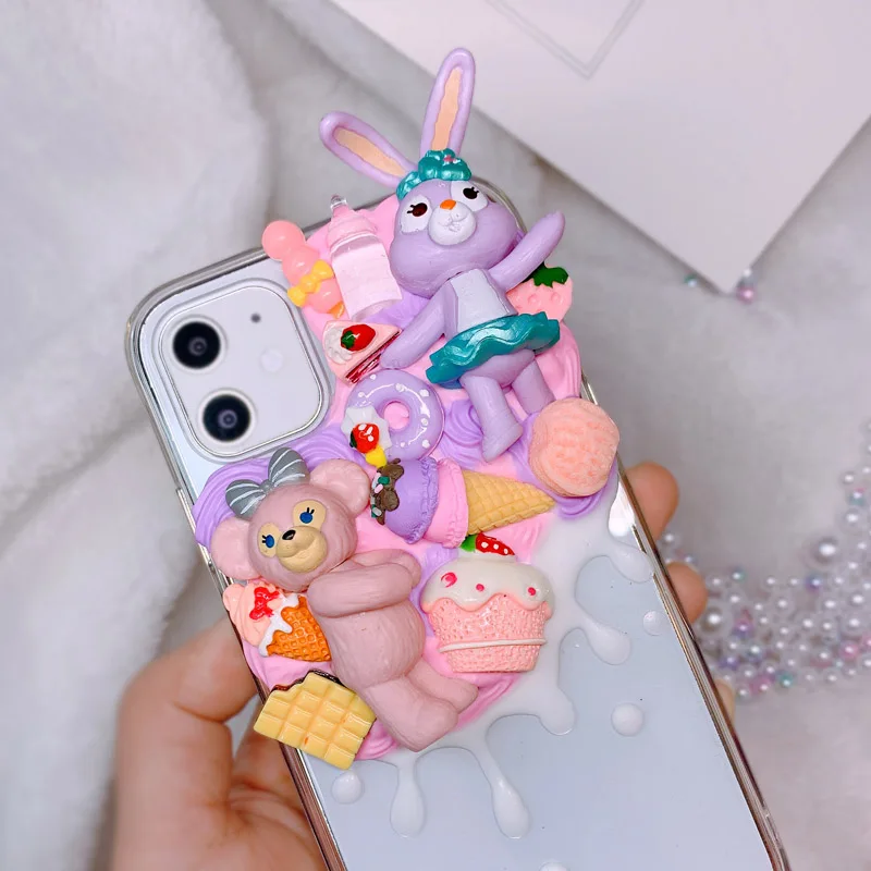 Чехол сделай сам для iphone 11 pro чехол телефона с милым медведем ip 7/8 plus 6/6s + iPhone X/XS MAX XR