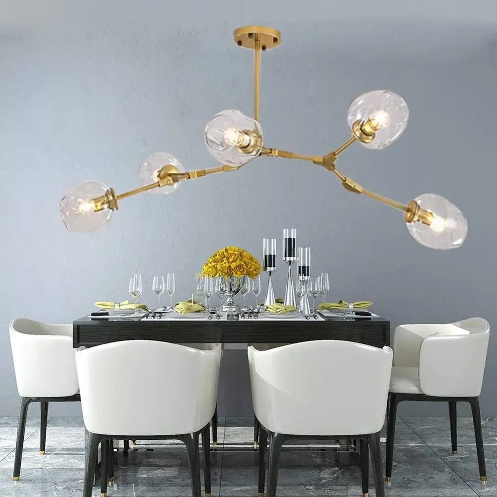 Светодиодный потолочный светильник 5 лампочек винтажный в стиле индастриал лофт